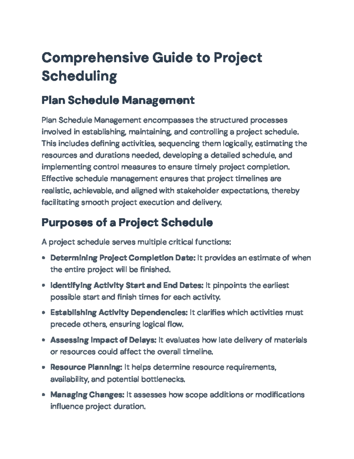Comprehensive Guide to Project Scheduling: Concepts & Techniques - Studocu