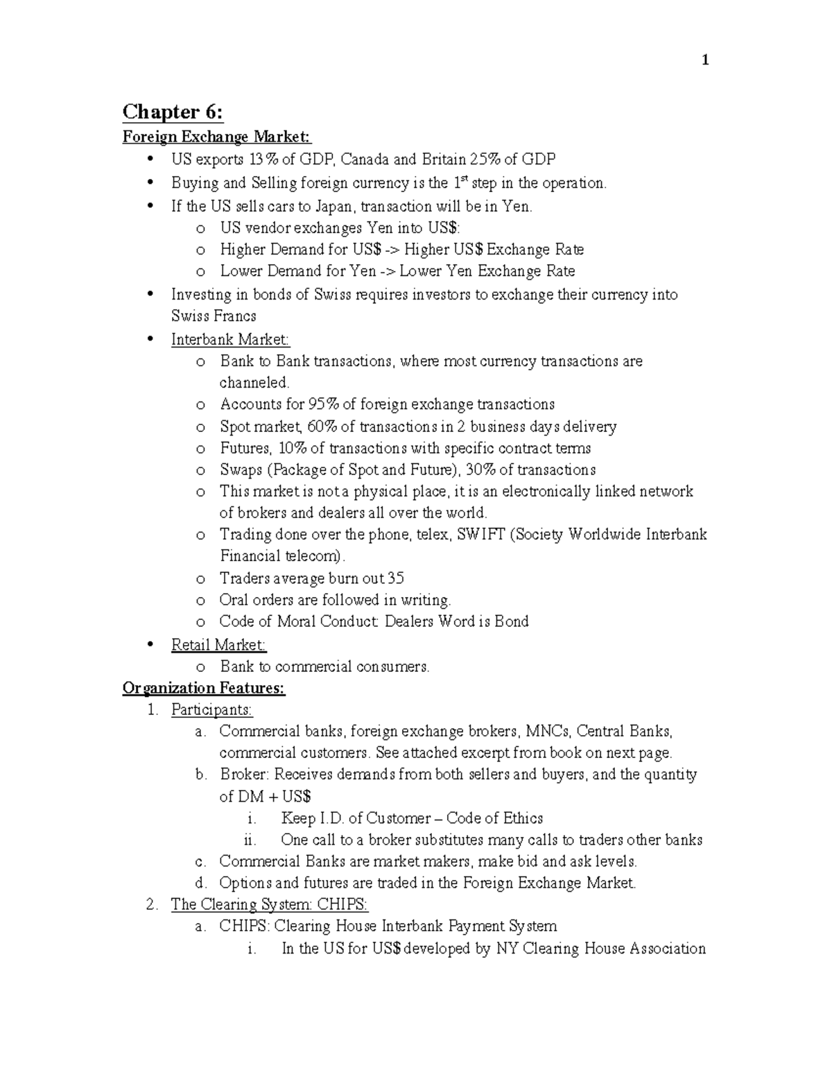 IBUS 370 Chapter 6: Insights into the Foreign Exchange Market - Studocu