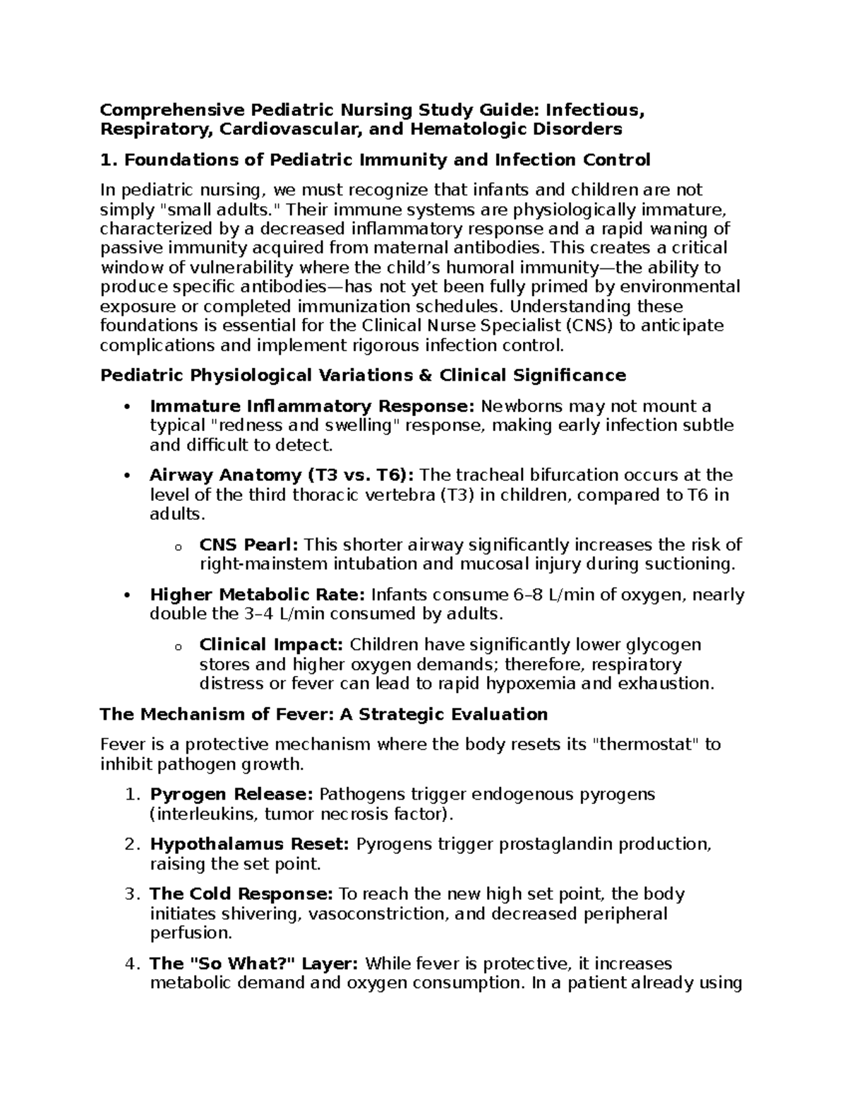 Pediatric Nursing Exam 2 Study Guide: Immunity, Infections, and ...