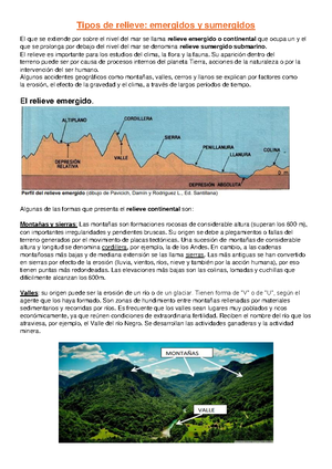 Pdfcoffee - Geo - Tema 2 geo hist 1º Define relieve y explica los dos ...