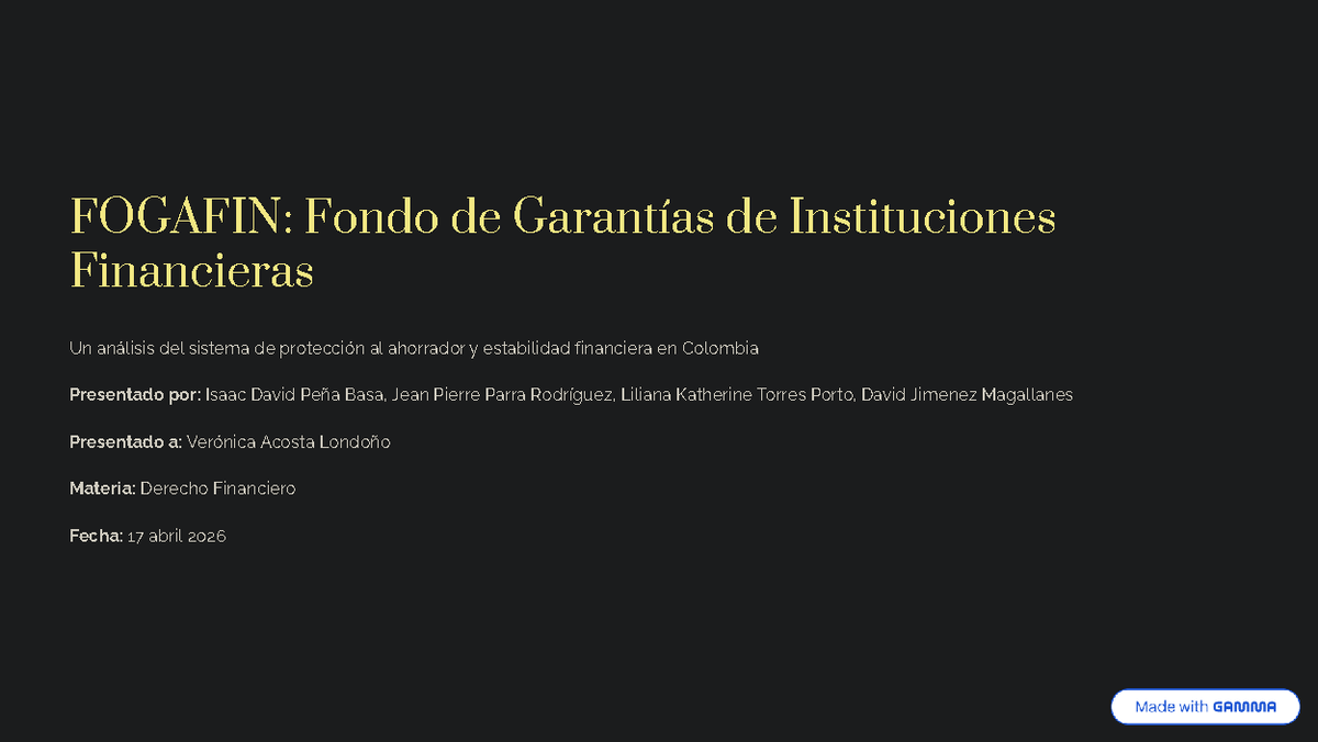 FOGAFIN: Fondo de Garantías de Instituciones Financieras - Análisis y ...