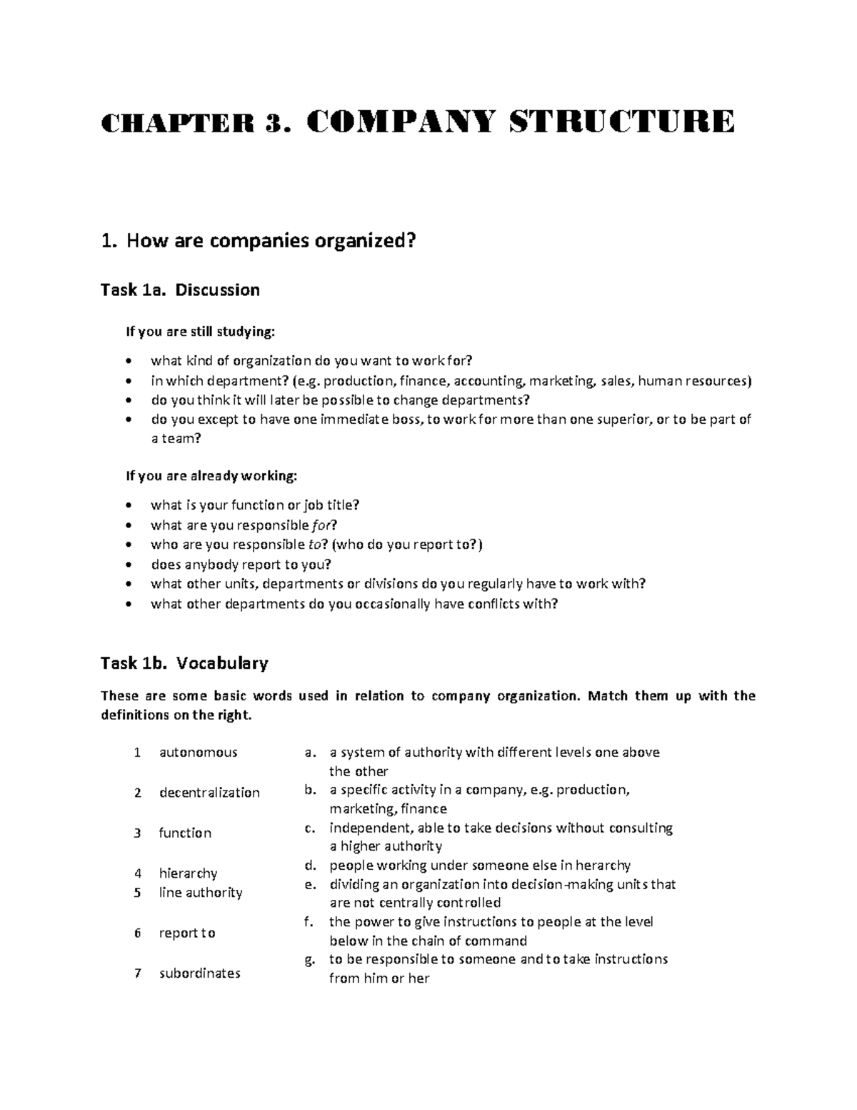 Chapter 3 - Company Structure Lecture Notes (Updated) - Studocu