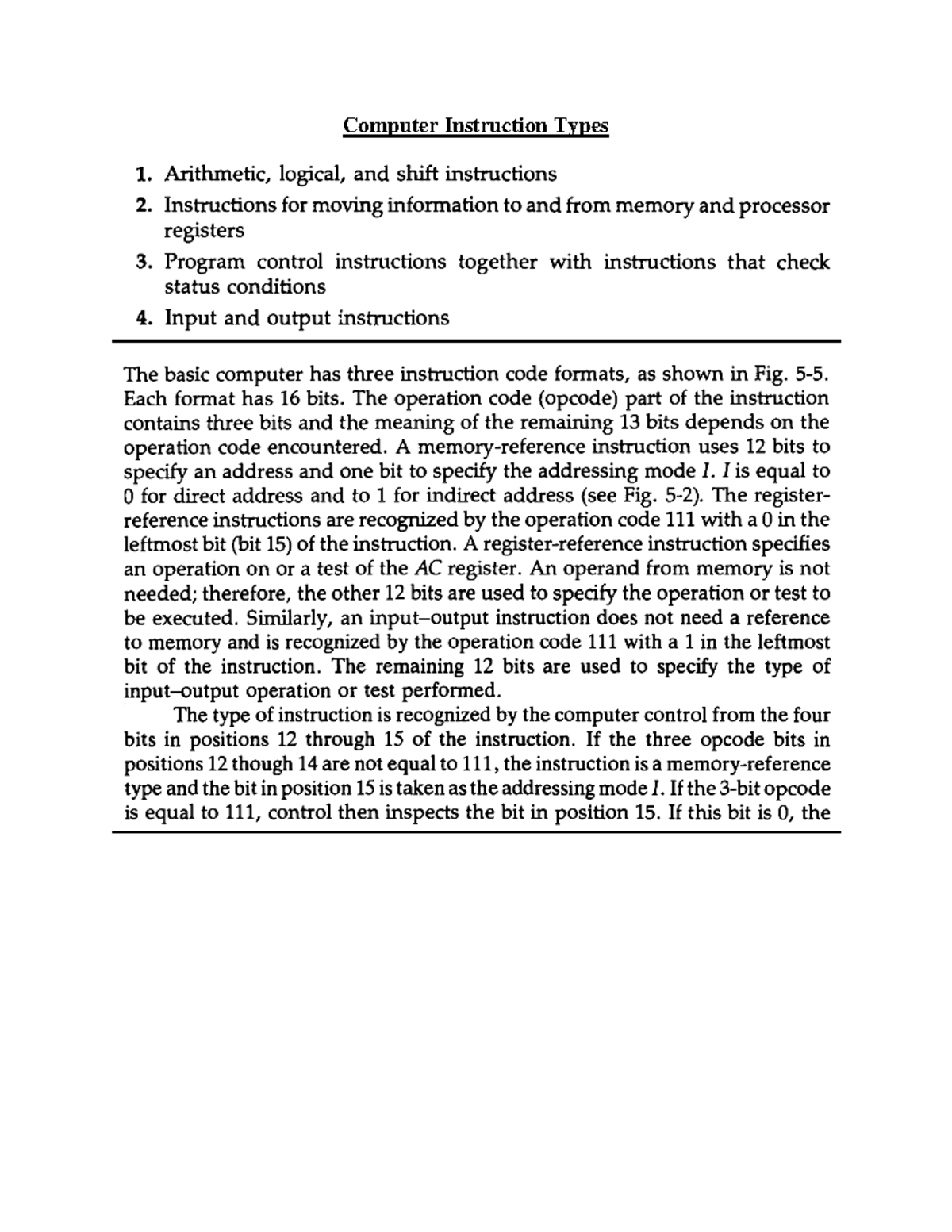 L-1 Instruction Types - Lecture Notes for Unit 3 (COA) - Studocu