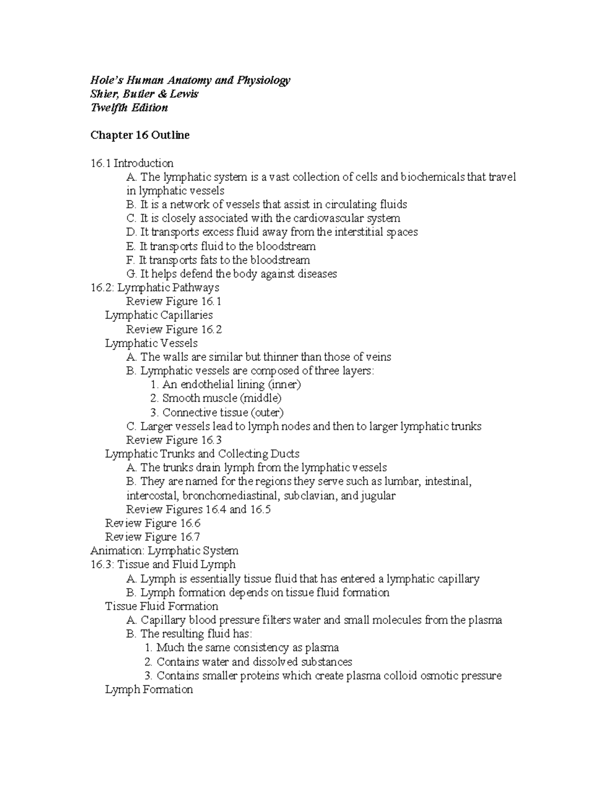 Chapter 16: Lymphatic System Overview - Human Anatomy & Physiology 12e ...