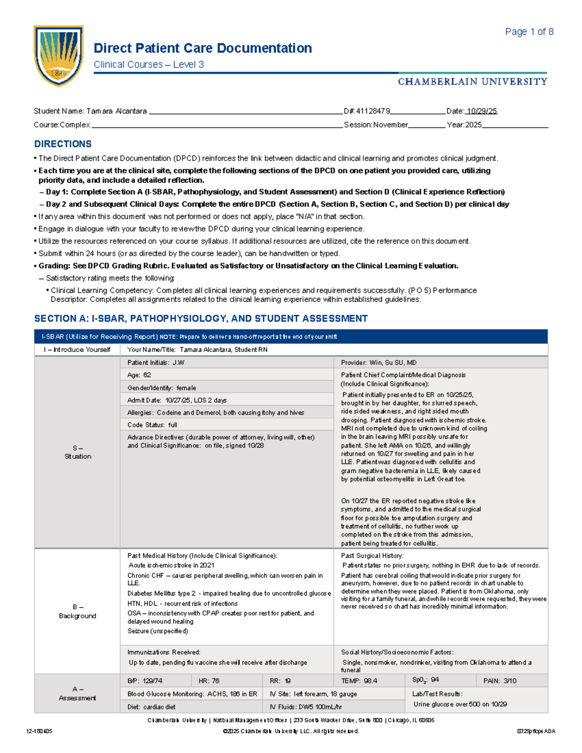 DPCD Clinical Documentation for Complex Care - Level 3 (Tamara ...