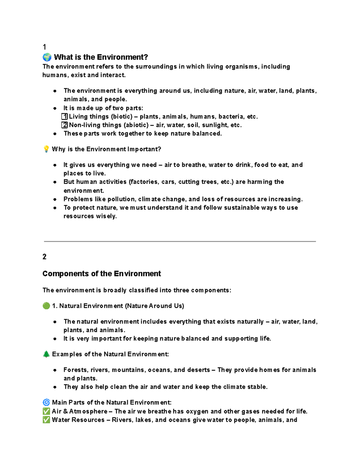 Environment final 1 - Easy - 1 🌍 What is the Environment? The ...