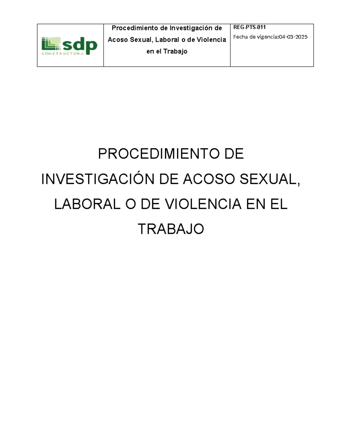 Modelo Protocolo DE Prevencion DEL Acoso Sexual Laboral Y Violencia EN ...