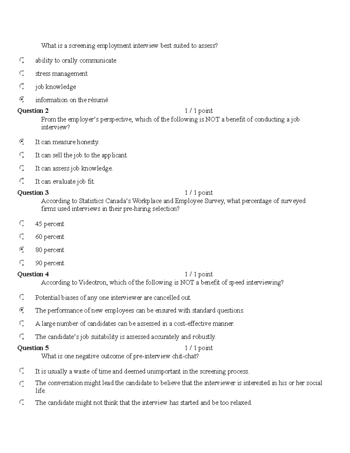 Assessment Techniques in Screening Employment Interviews (HRM-101 ...