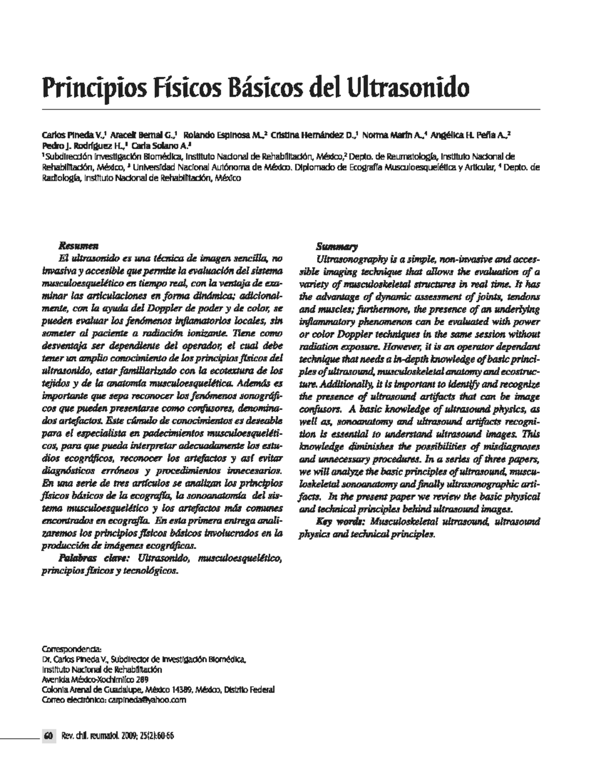 Principios Físicos del Ultrasonido en Ecografía Musculoesquelética - Studocu