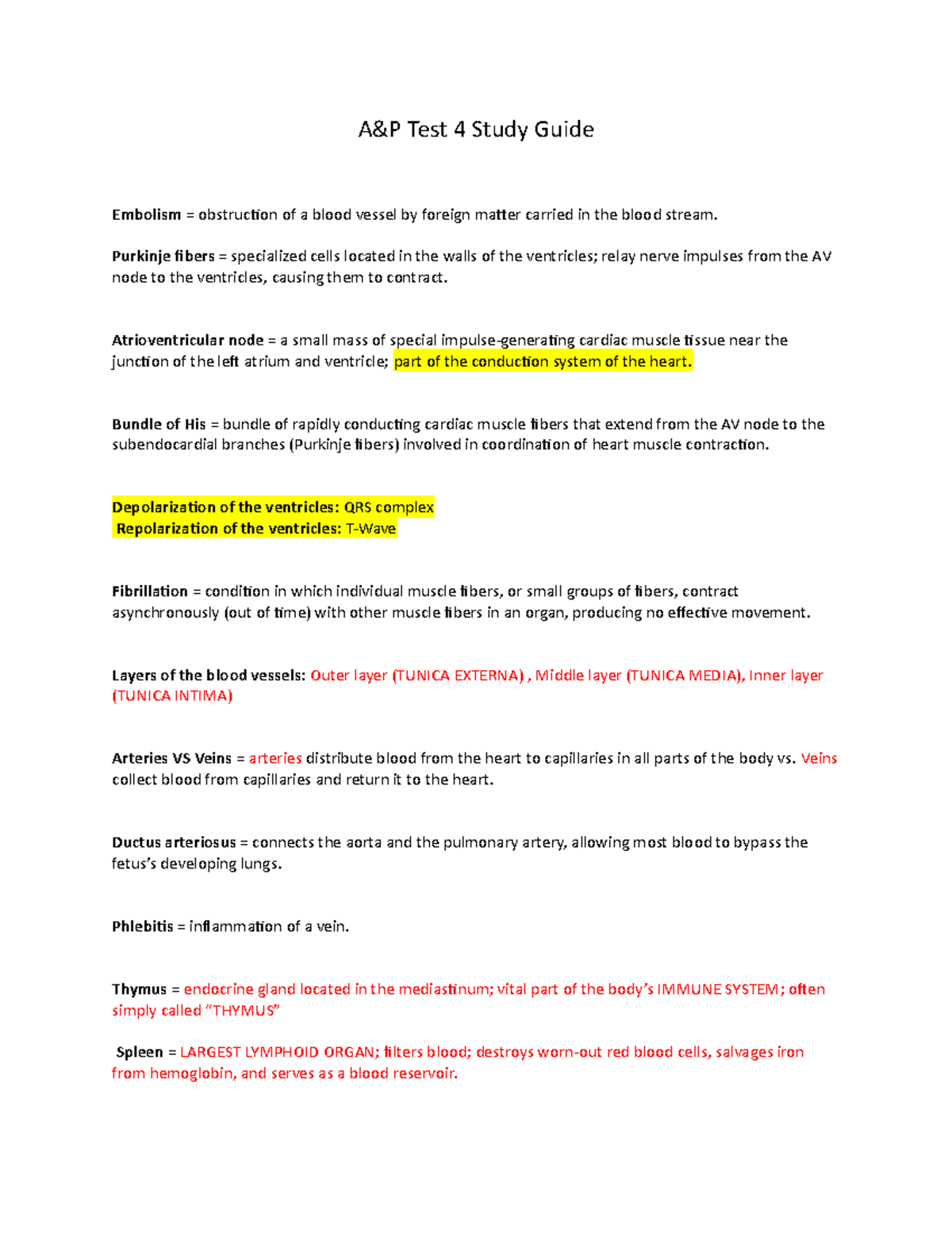 A&P TEST 4 Study Guide: Key Concepts in Anatomy and Physiology - Studocu