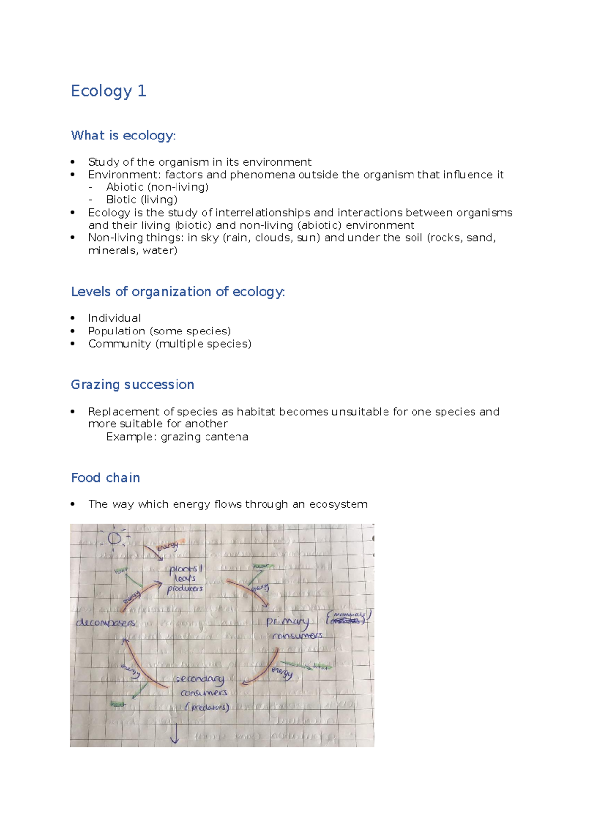 Ecology 1 - Final Exam Summary Guide and Key Concepts - Studeersnel