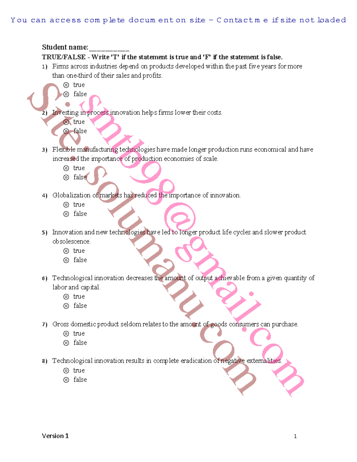 Test Bank for Strategic Management of Technological Innovation (Version ...