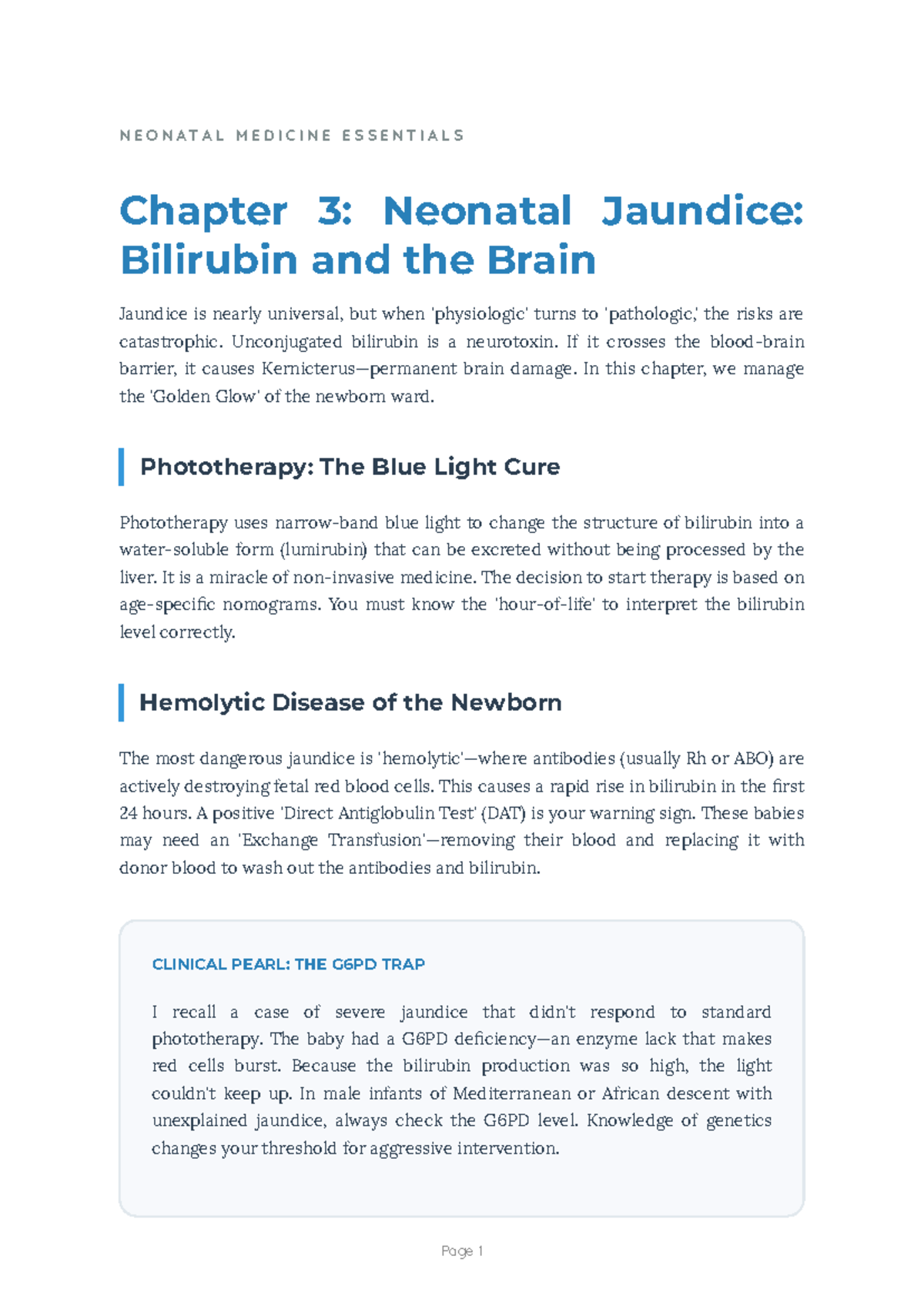 NEONATAL MEDICINE ESSENTIALS (NME 101) Chapter 3: Jaundice & Bilirubin ...