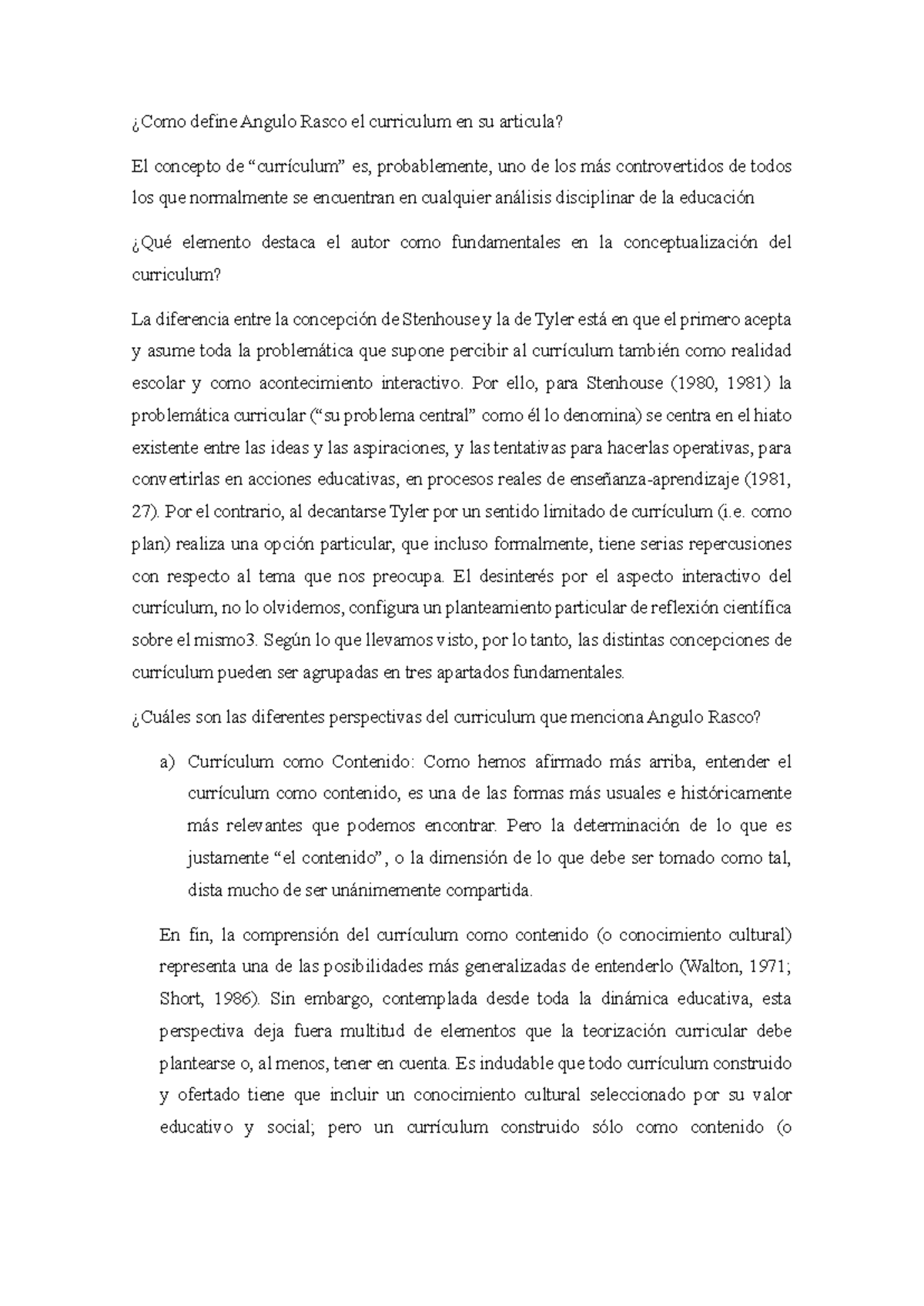 Perspectivas del Currículo según Angulo Rasco: Análisis Conceptual ...