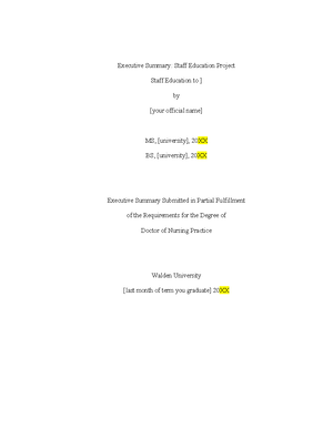 NURS 8510 - Walden - Evidence-Based Practice III: Implementation ...