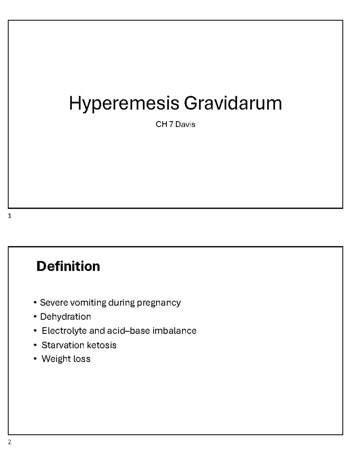 Hyperemesis Gravidarum: CH 7 Overview and Management - Studocu