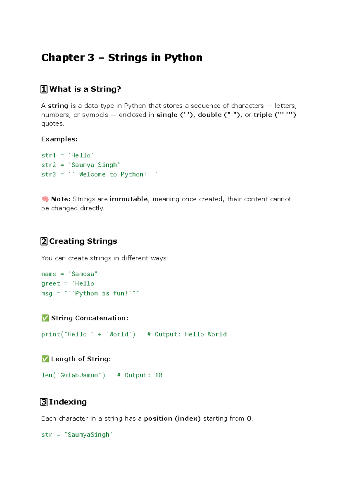 Chapter 3: Understanding Strings in Python (CS101) - Studocu
