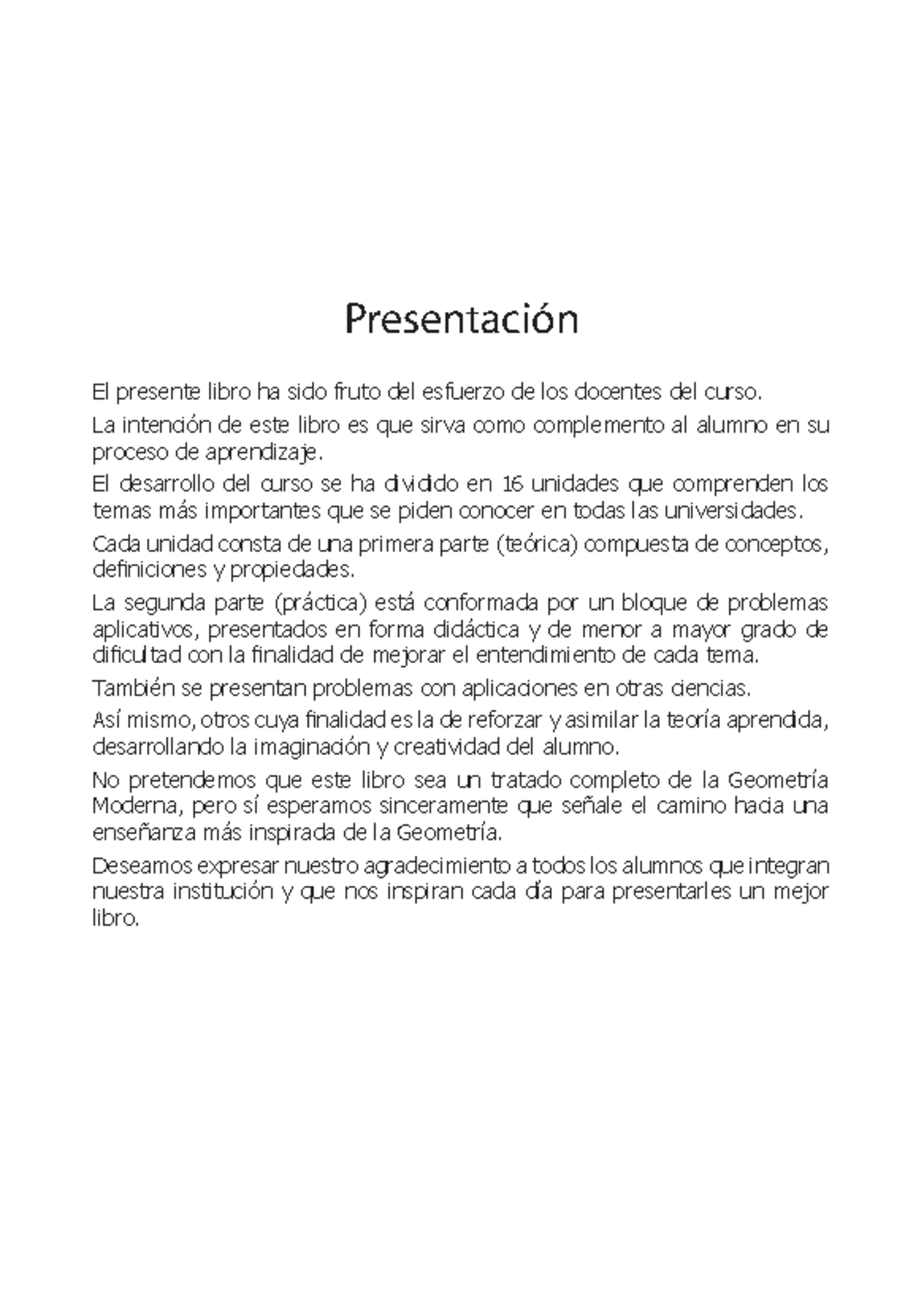 Geometría Moderna: Complemento de Aprendizaje UNFV CEPR - Studocu