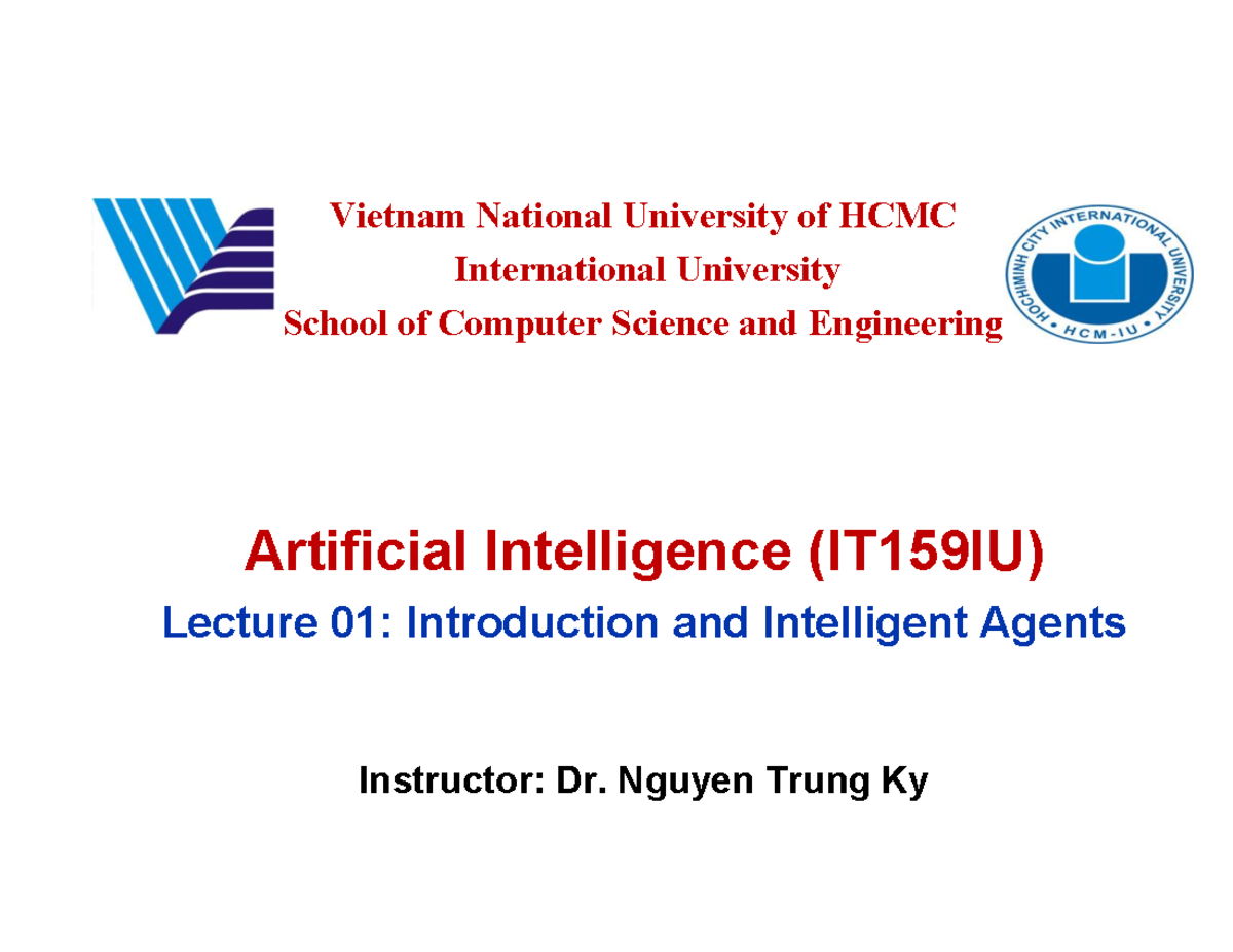 IT159IU Lecture 01: Introduction to AI and Intelligent Agents - Studocu