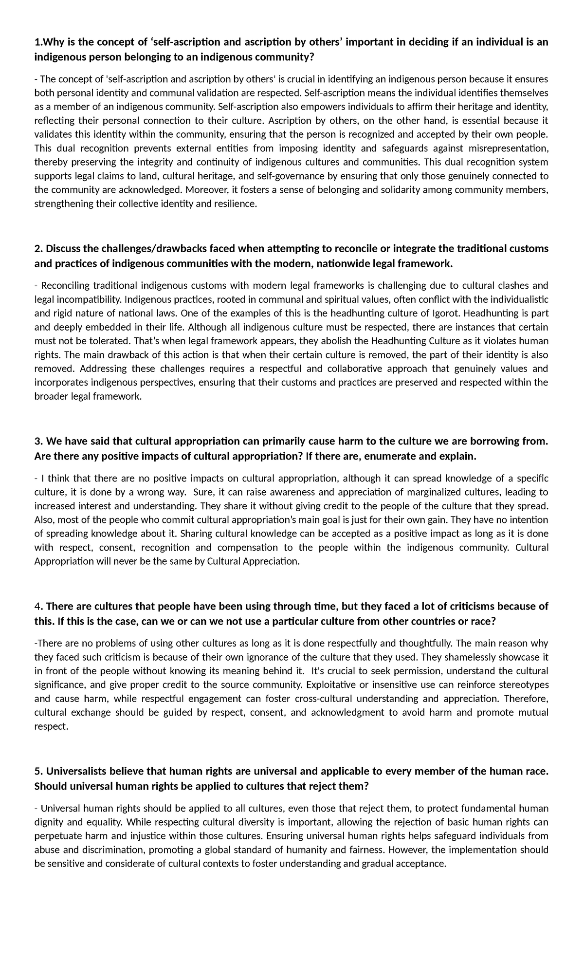 Indigenous Communities: Self-ascription, Cultural Integration & Rights ...