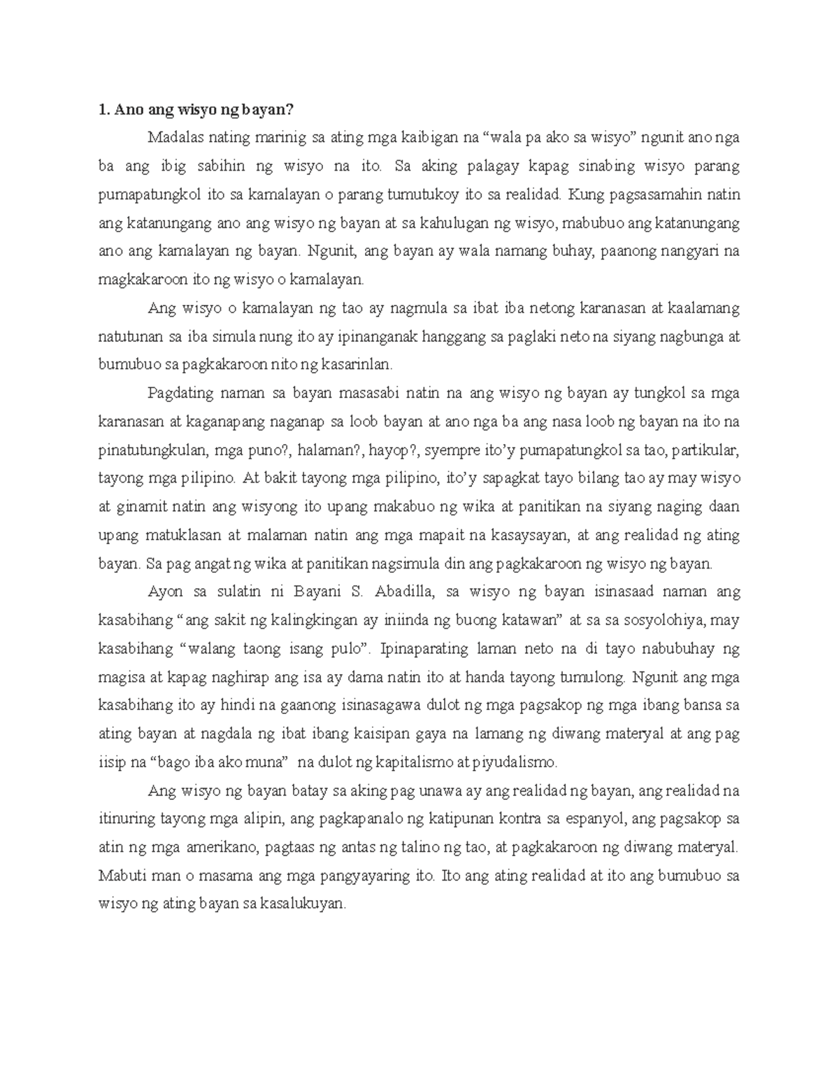 Filipinolohiya at Wisyo ng Bayan: Pag-unawa sa Kamalayan ng Lipunan ...