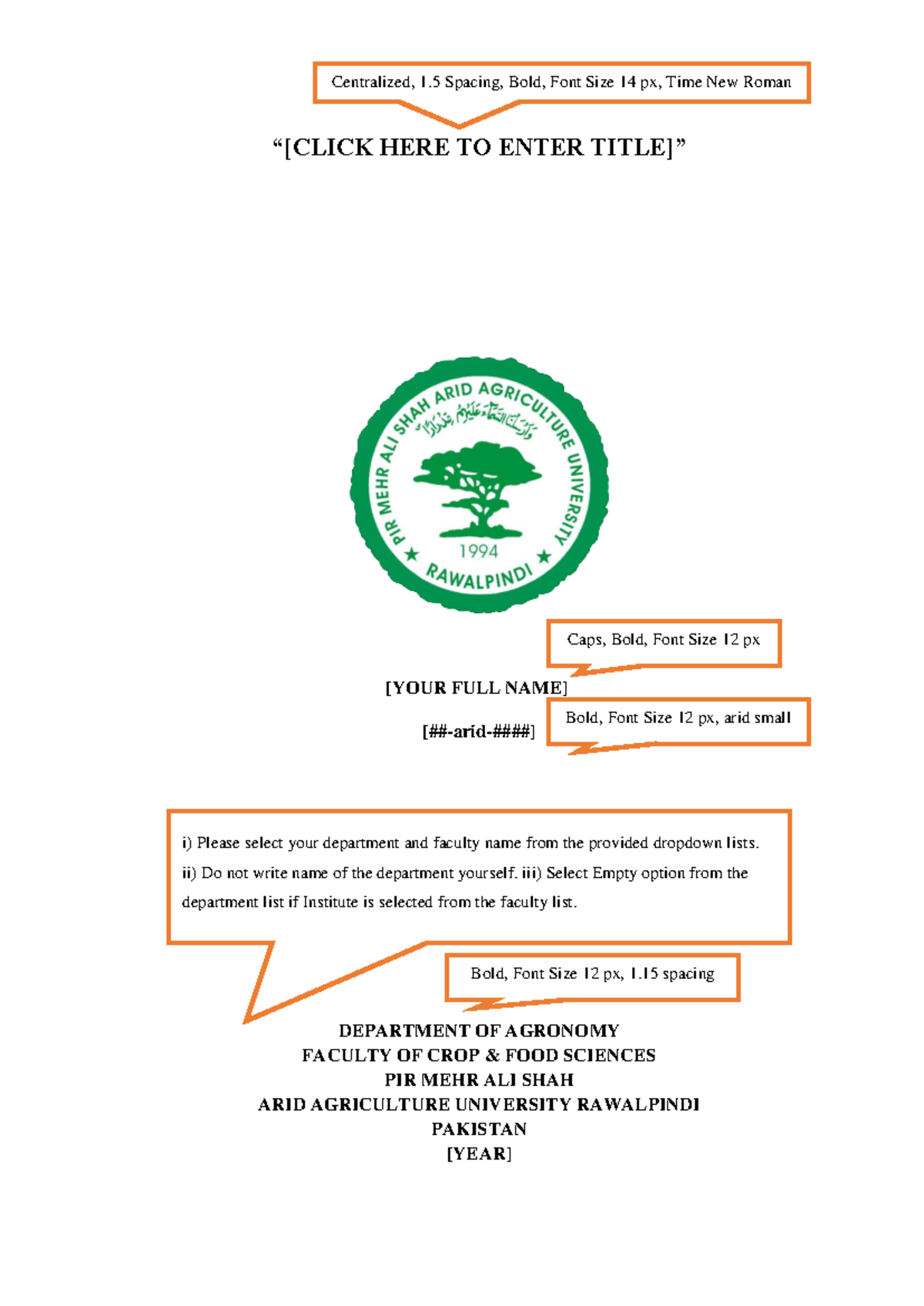 FYP Documentation Template for Final Thesis Submission - Studocu