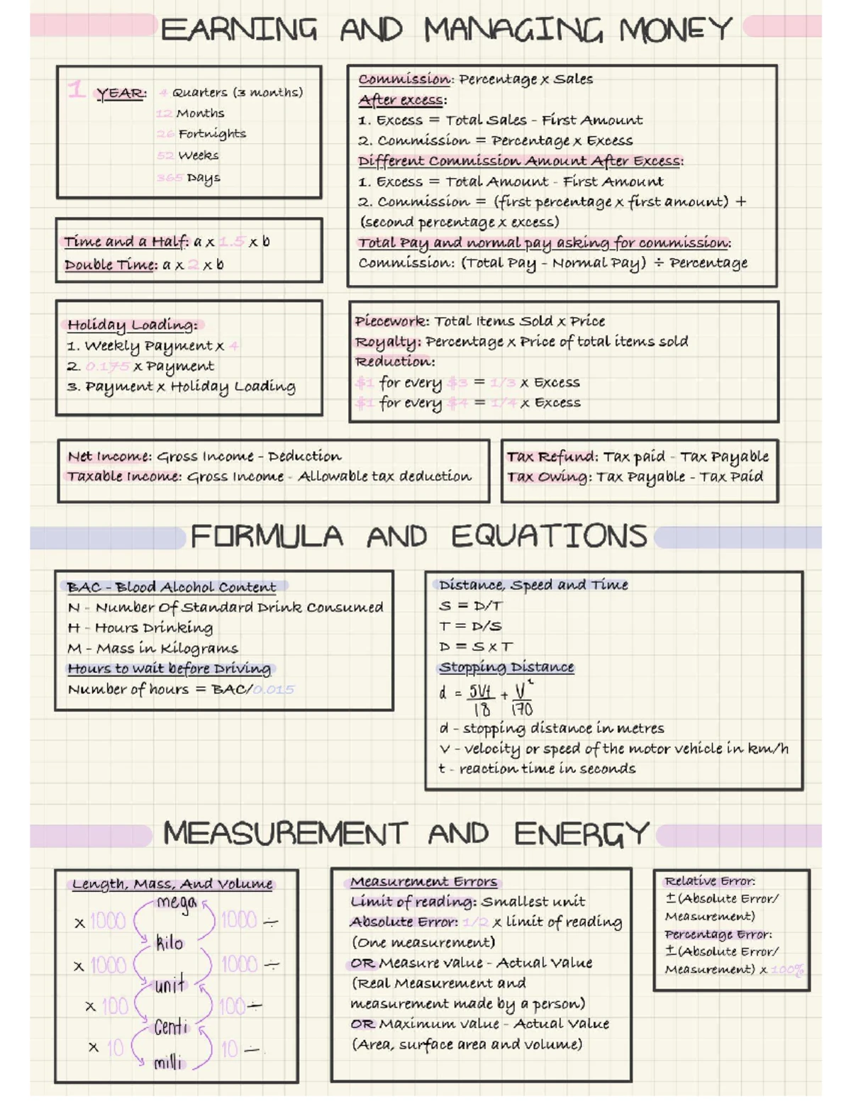Ascham 2018 Mathematics Standard Test 1: Earning & Measurement Concepts ...