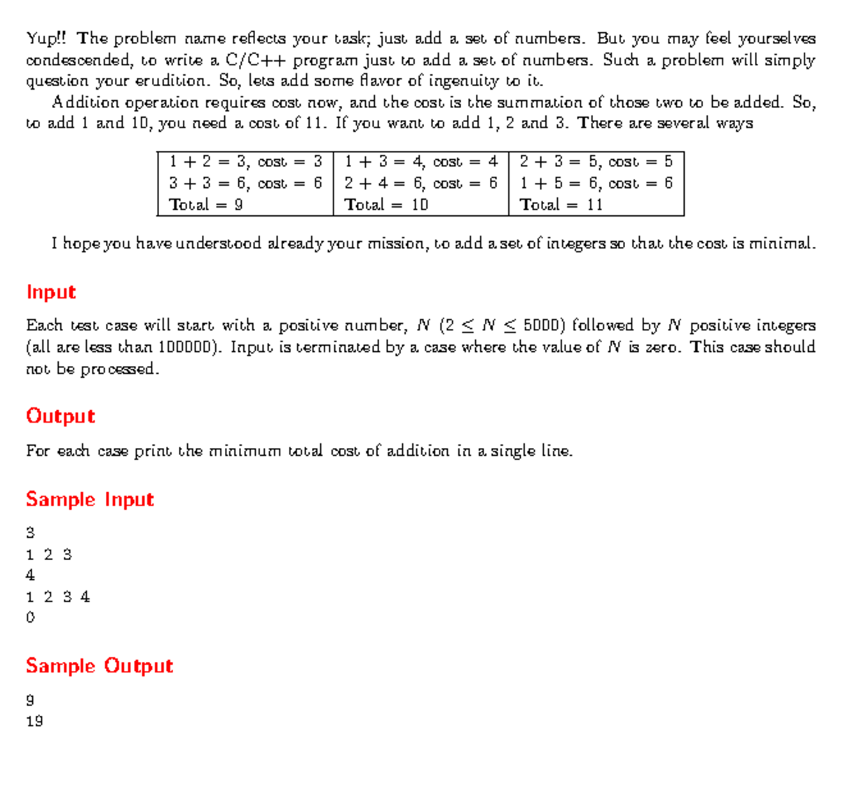 P10954 - Minimal Cost of Adding Integers: Problem Analysis and Solution ...