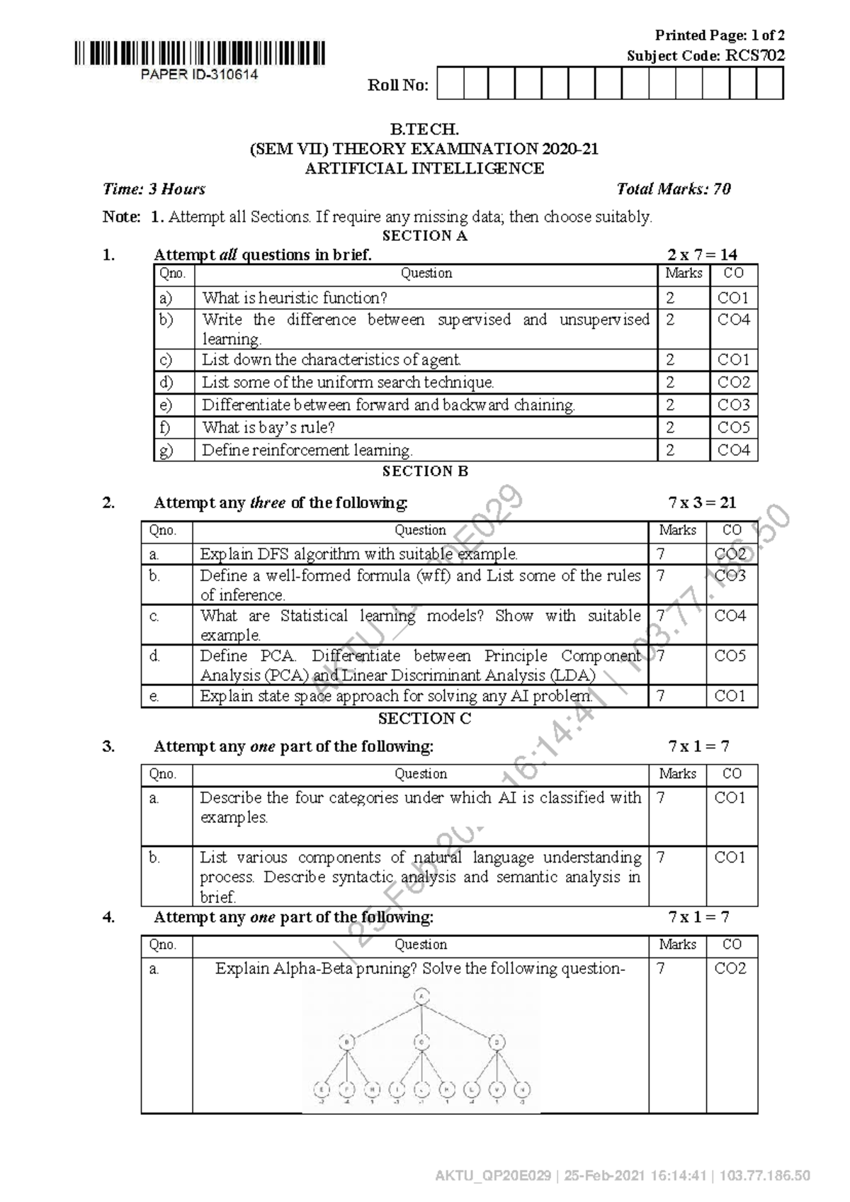 Artificial Intelligence Theory Exam Notes - RCS702 - Studocu