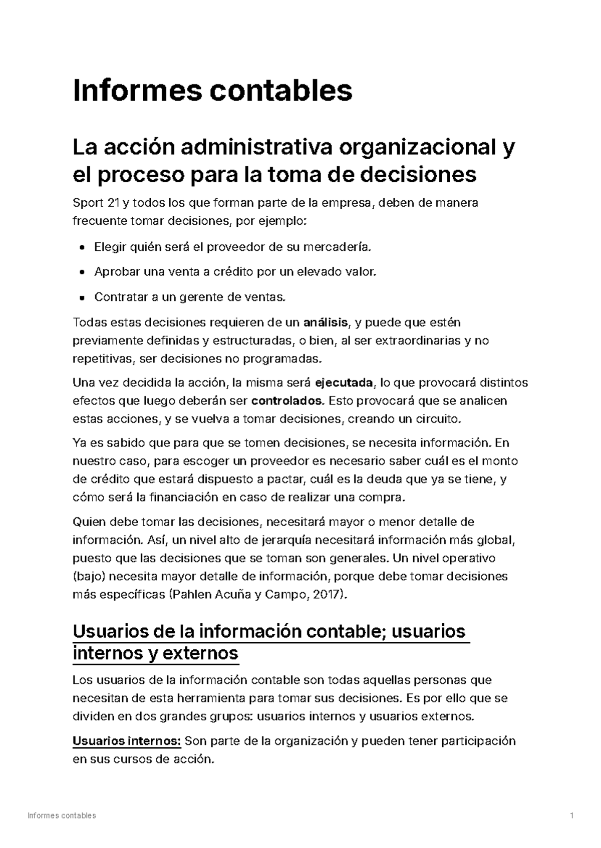 Resumen completo - Principios de la contabilidad M4: Informes contables ...