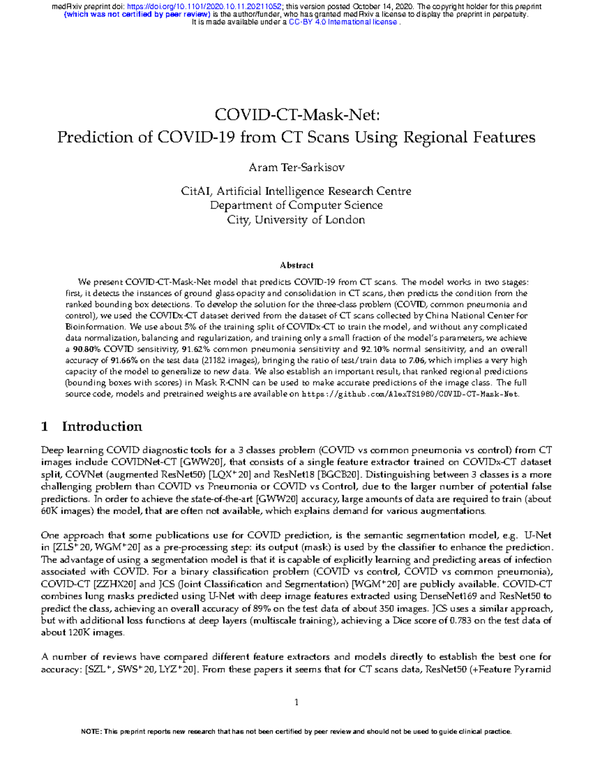 Paper 1 - COVID-CT-Mask-Net: Predicting COVID-19 from CT Scans Using ...