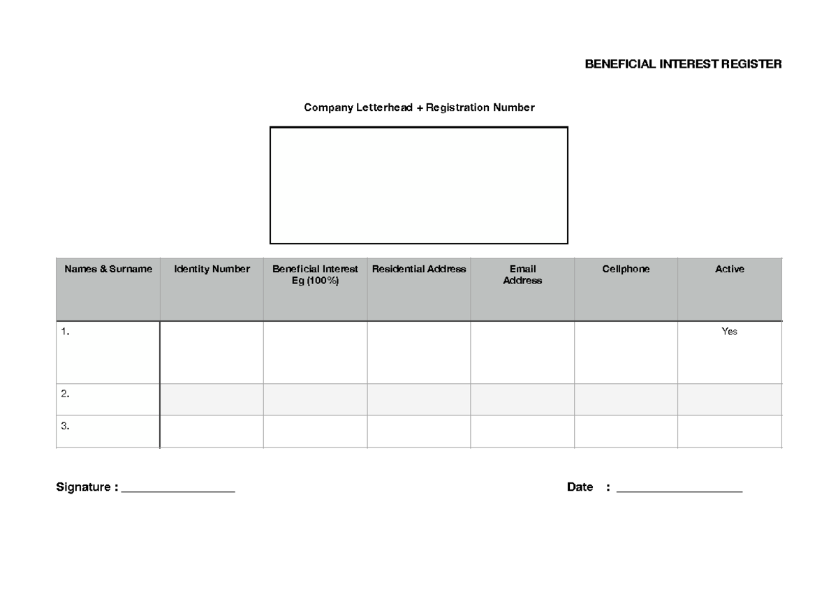 Beneficial Interest Register (1) - SOCY221 - BENEFICIAL INTEREST ...