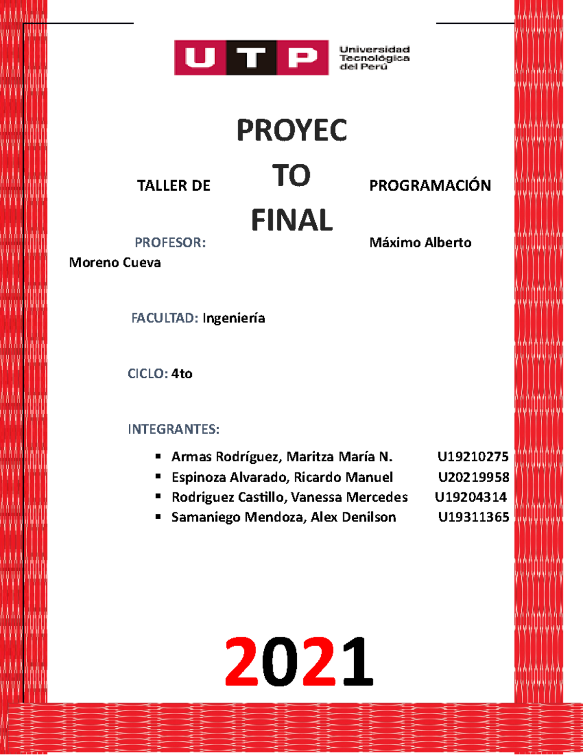 Trabajo Final Programación 4to Ciclo 2021: Proyecto Alfajor - Studocu