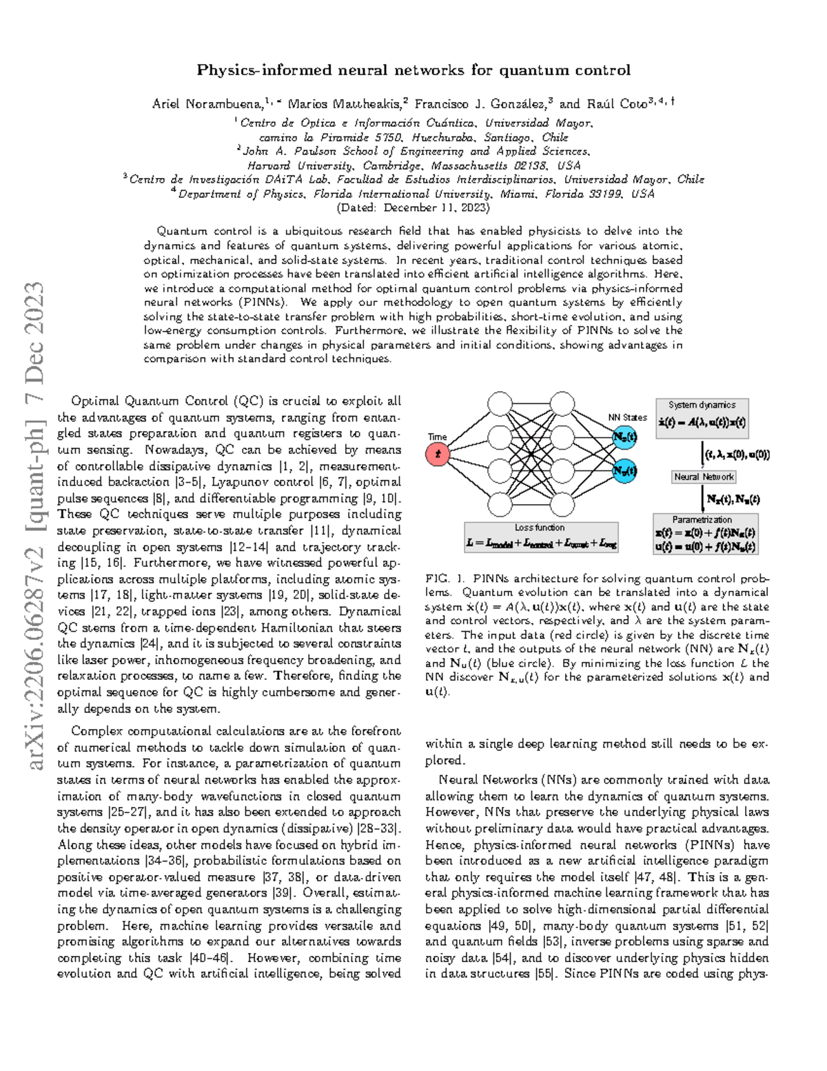 2206 - Physics-Informed Neural Networks for Optimal Quantum Control ...