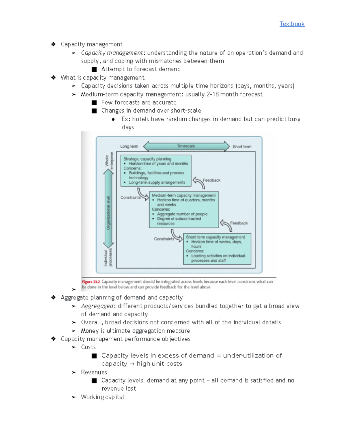 1.1. Textbook Reading: Chapter 11 on Capacity Management - Studocu