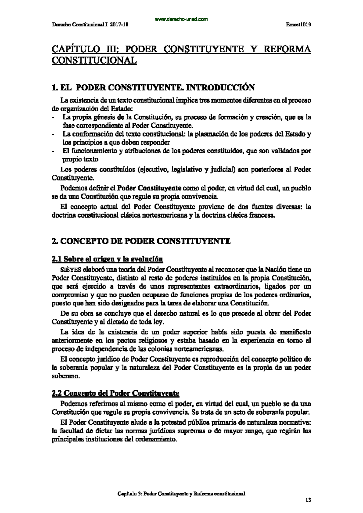 Poder Constituyente Y Reforma Constitucional - Derecho Constitucional I ...