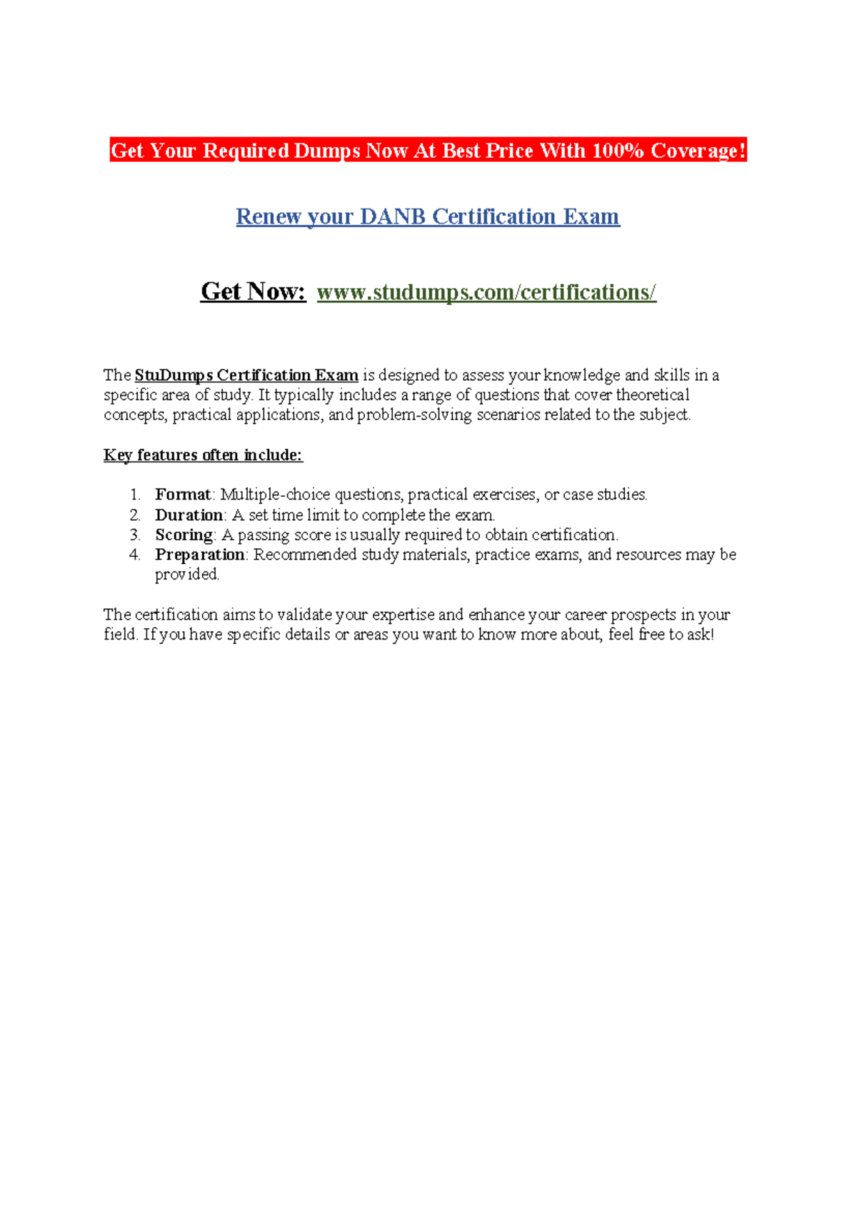 Renew your DANB Certification Exam - Get Your Required Dumps Now At ...