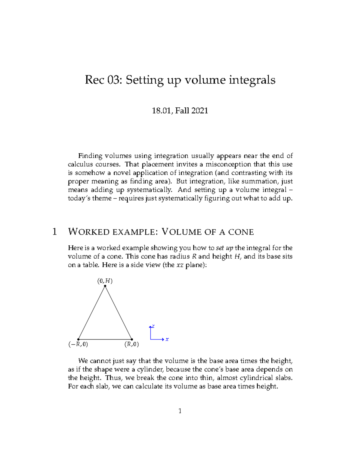 Rec03sol - Weekly Solved Assignments: Volume Integrals Study Guide ...
