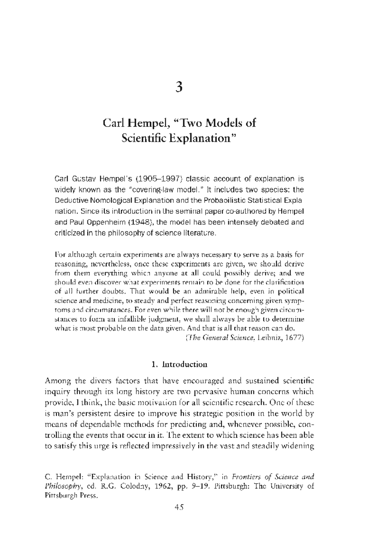 Models of Scientific Explanation: Insights from Carl Hempel - Studocu