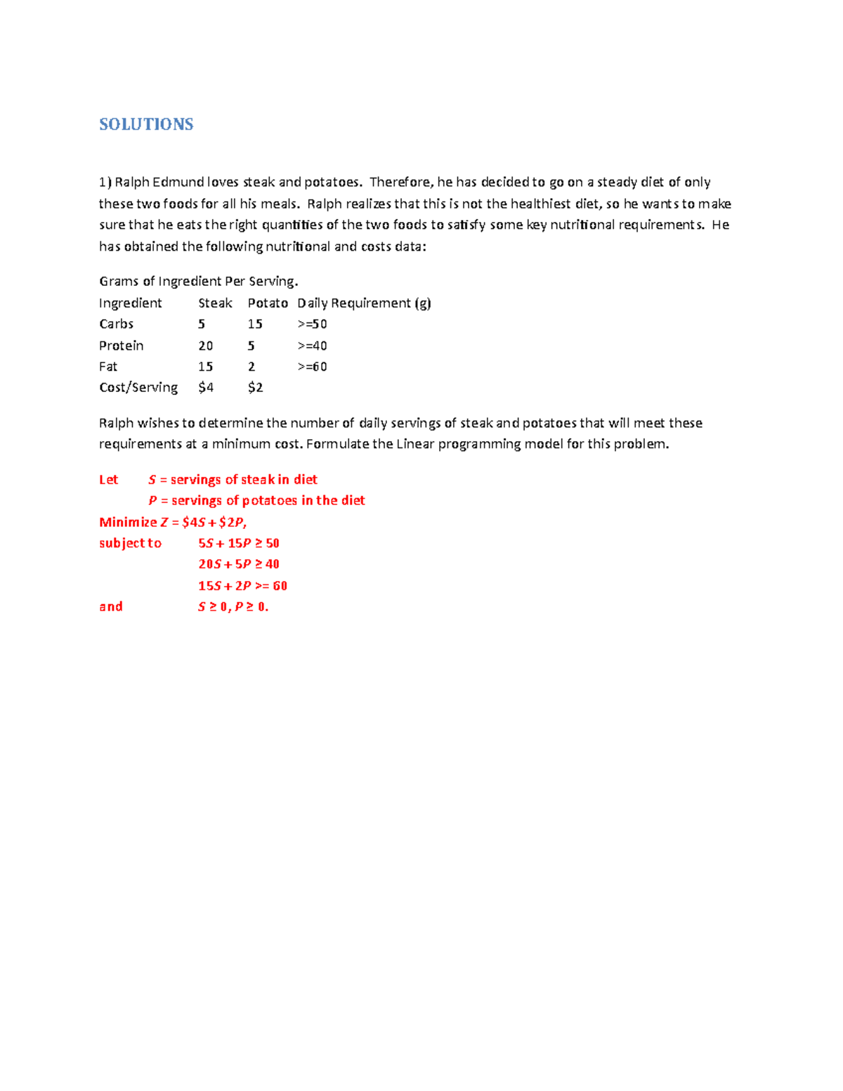 Midterm 2018: Linear Programming Questions & Solutions - Studocu