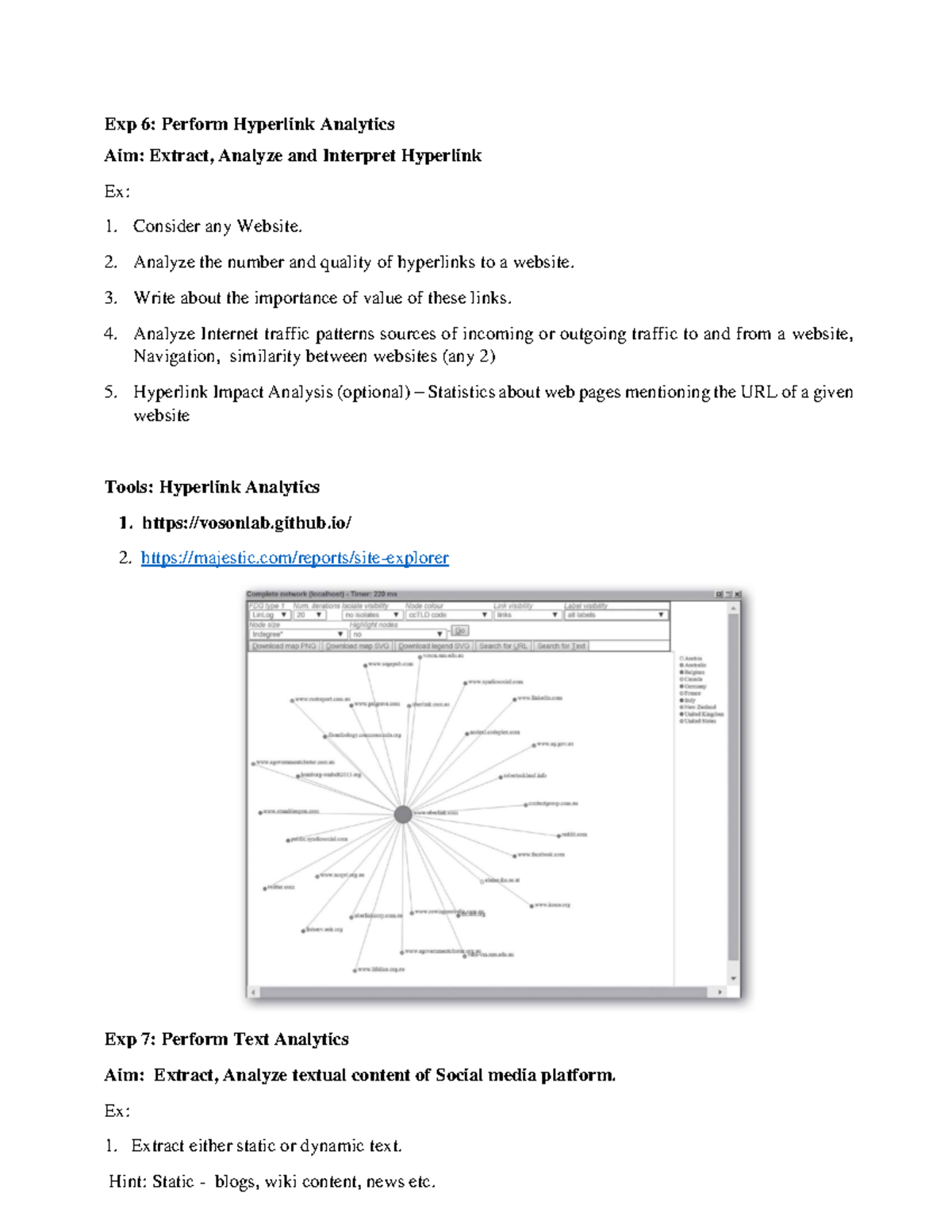 SMA LAB Manual for Hyperlink, Text, Location & Social Media Analytics ...