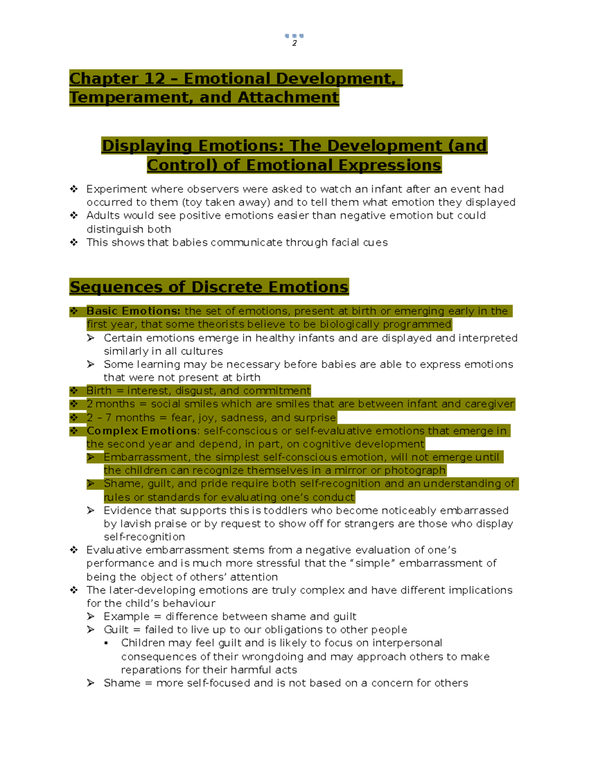 Chapter 12 Understanding Emotional Development Temperament