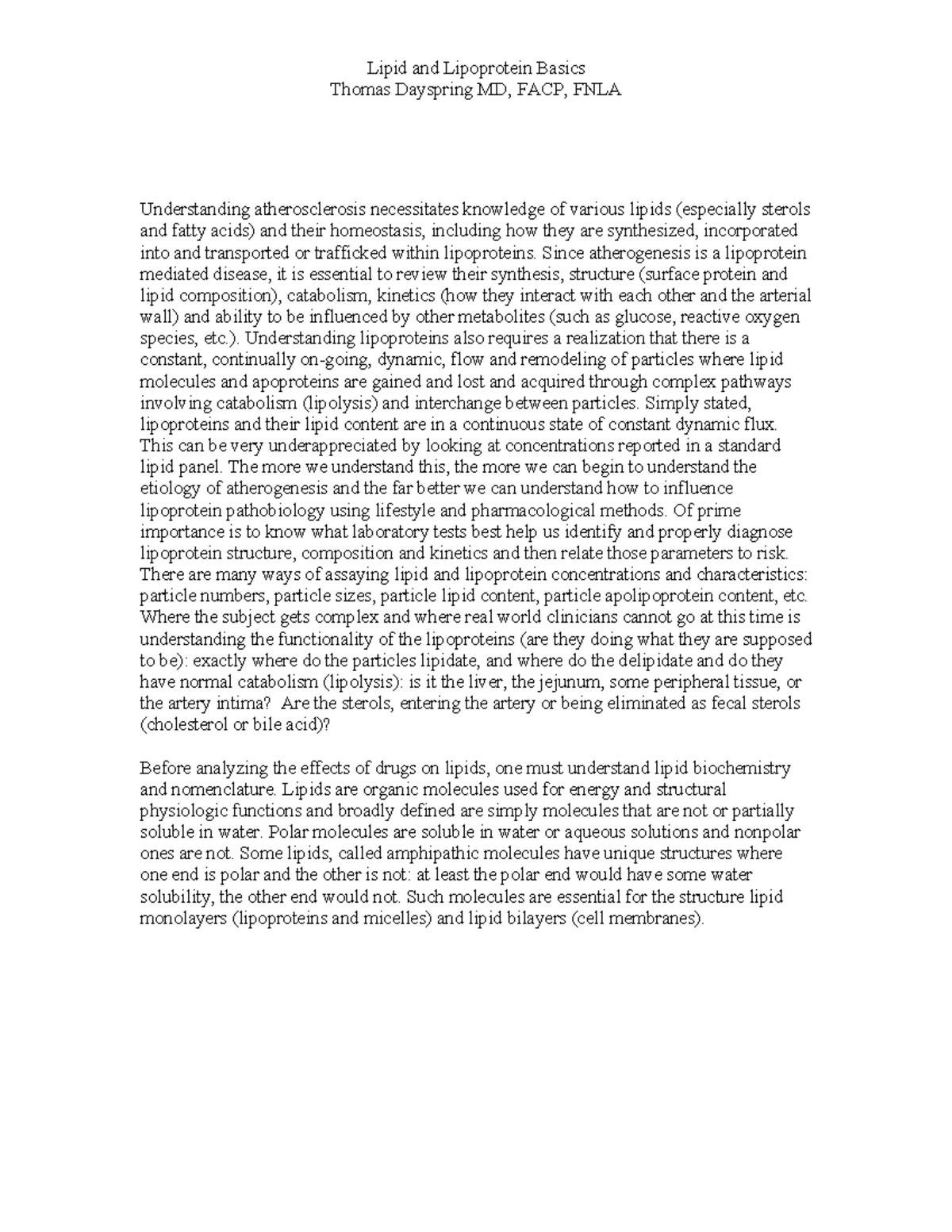 Lipid and Lipoprotein Biochemistry Overview - LIPD 401 Study Guide ...