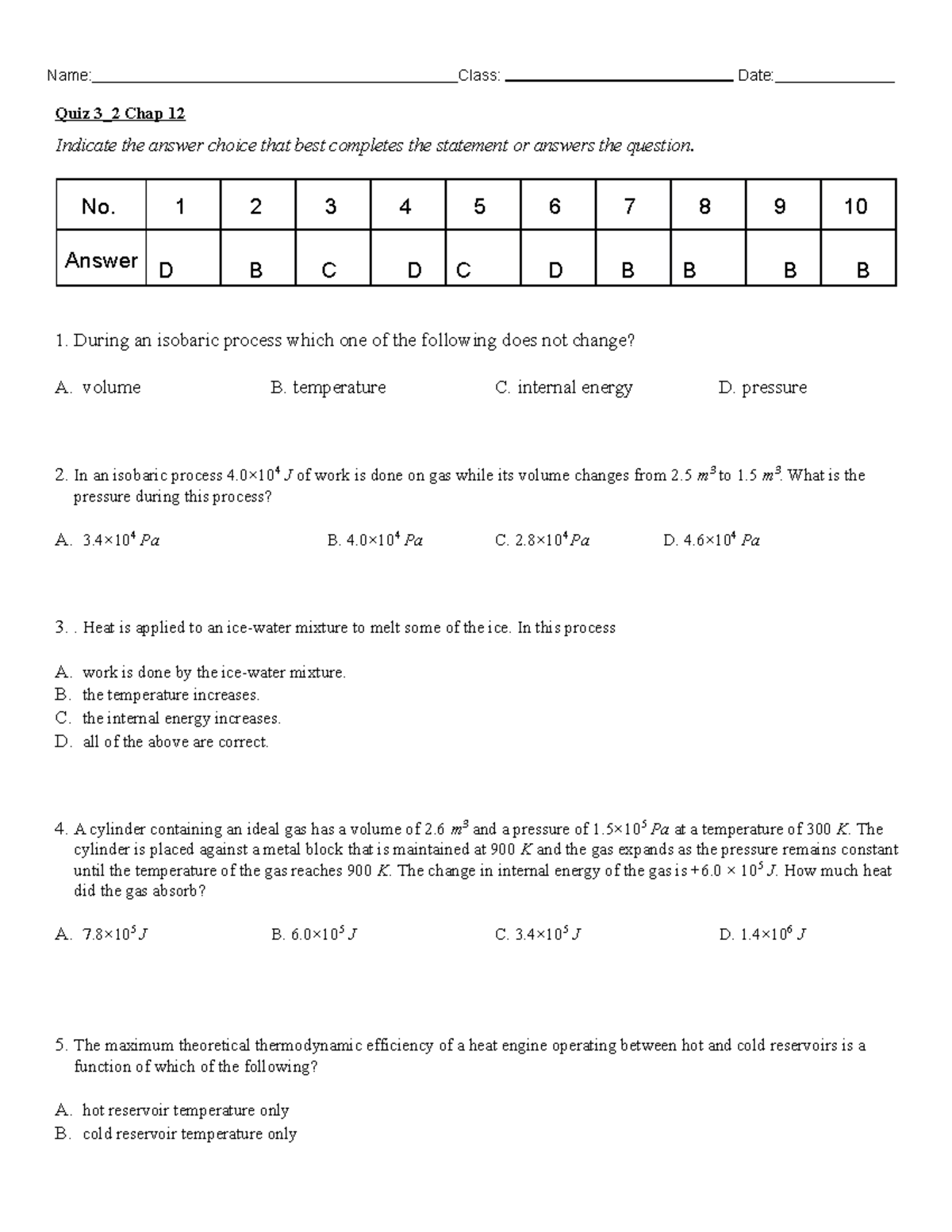 Physics 2 Quiz 3 - Chapter 12 Answers and Solutions - Studocu