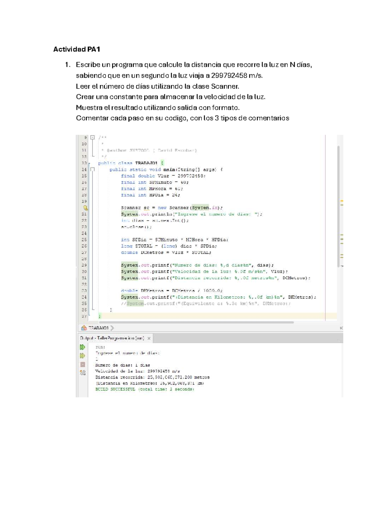 PA1 Programación: Código Java para Cálculo de Distancia y Boleta de Venta - Document Preview
