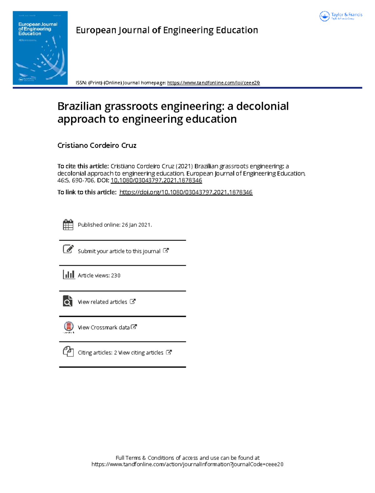 Brazilian Grassroots Engineering: A Decolonial Approach to Education ...