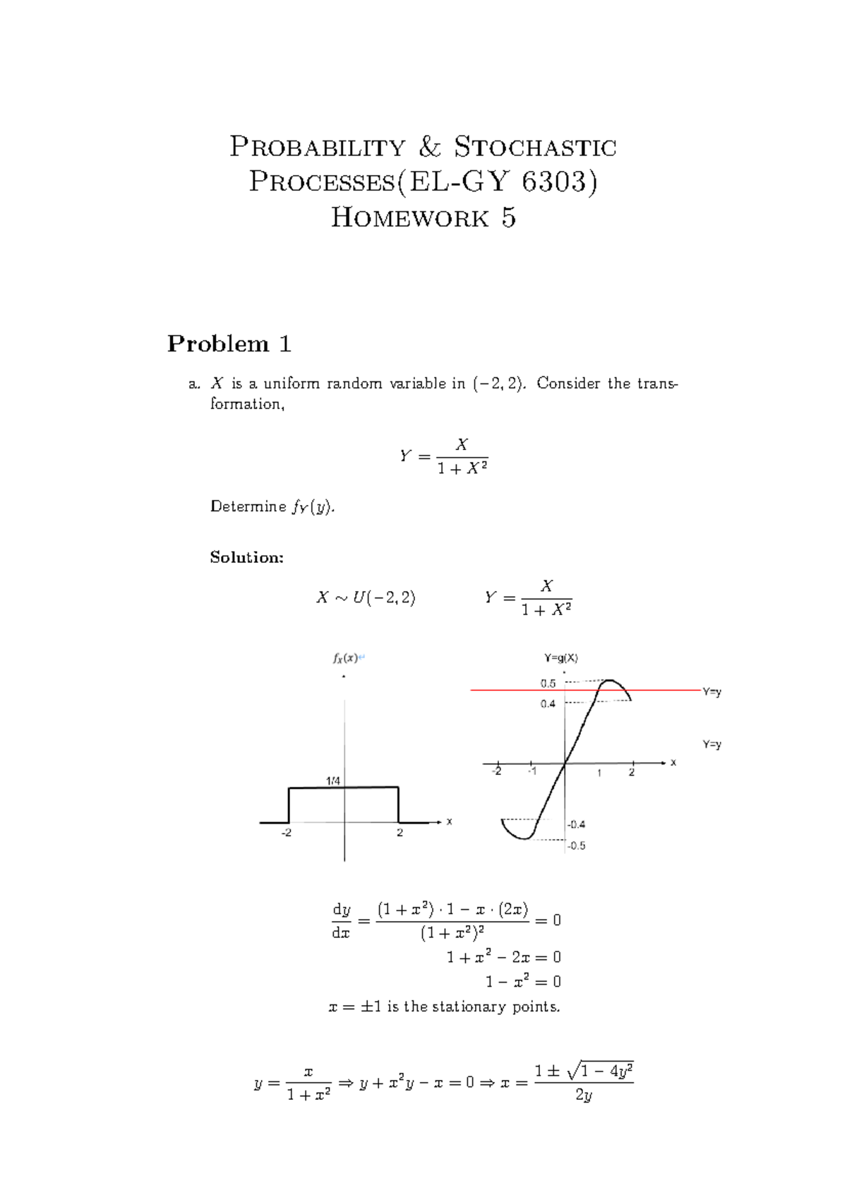 Probability & Stochastic Processes HW5 Solution (EL-GY 6303) - Studocu