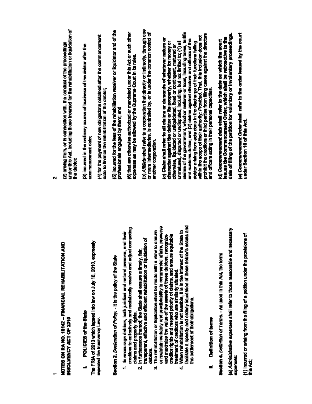 FRIA 10142: Comprehensive Notes on Financial Rehabilitation and ...
