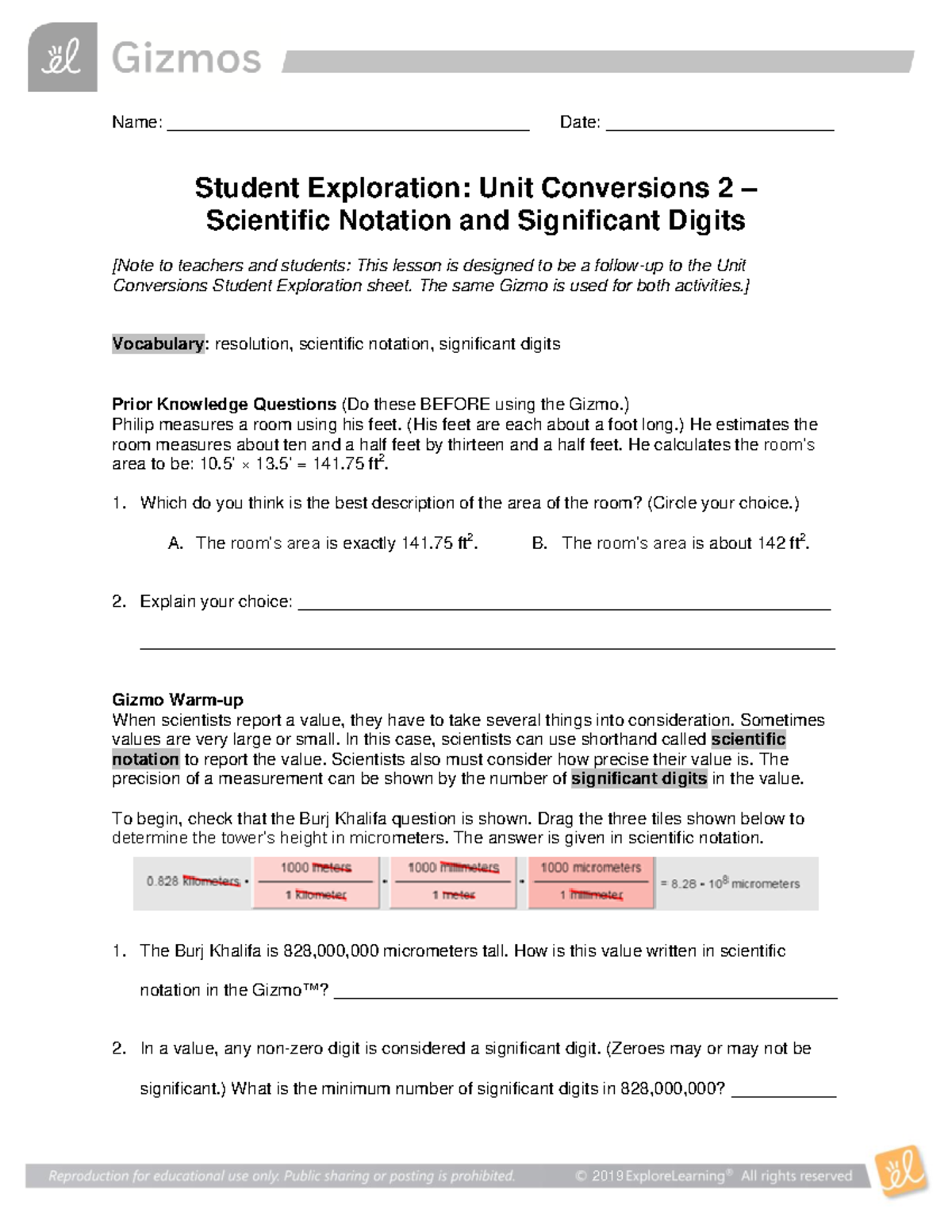 Unit Conversions 2: Scientific Notation & Significant Digits - 2SE ...