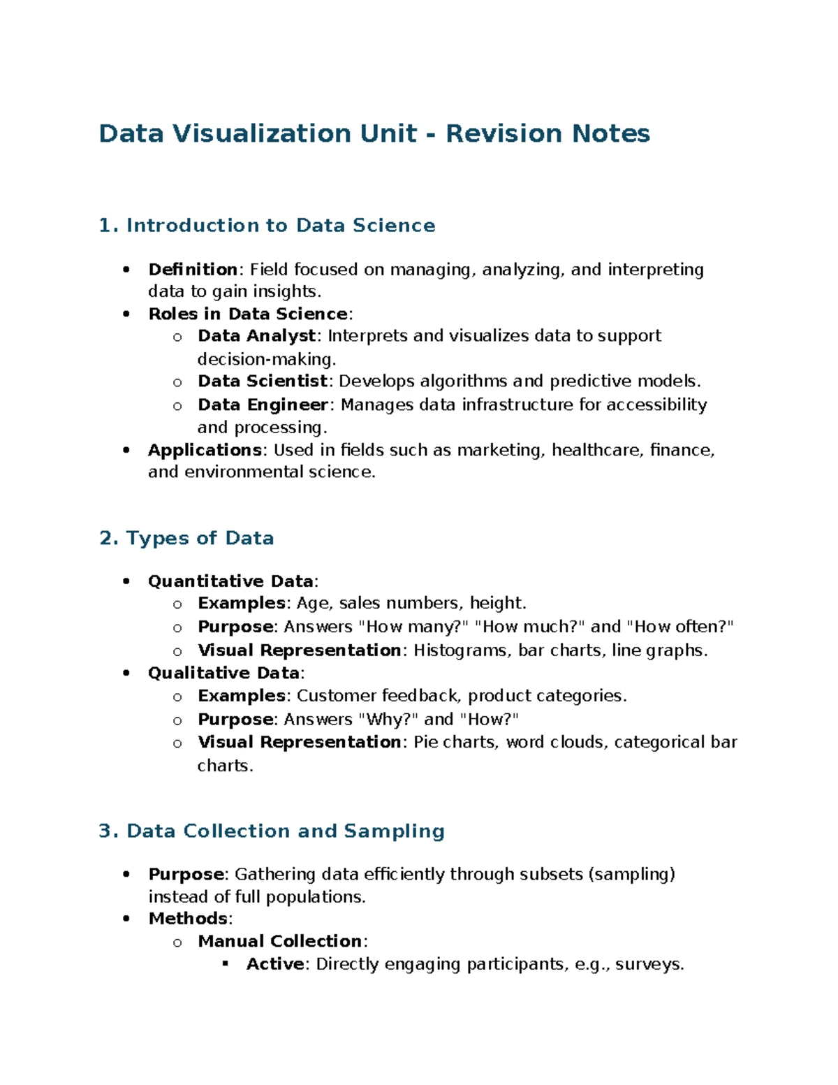 Data Science Notes - Understanding Data Types and Collection Methods ...